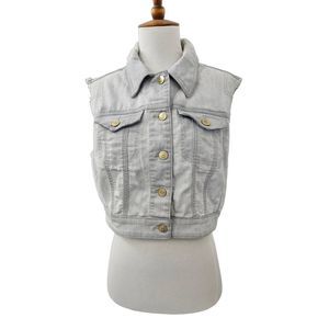 Rock & Republic Cropped Denim Button Up Vest